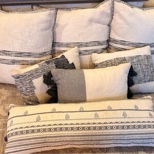 Elegant Cream and Black Decorative Pillow Set